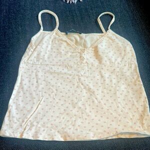BRANDY MELVILLE / Cream Floral camisole / one size